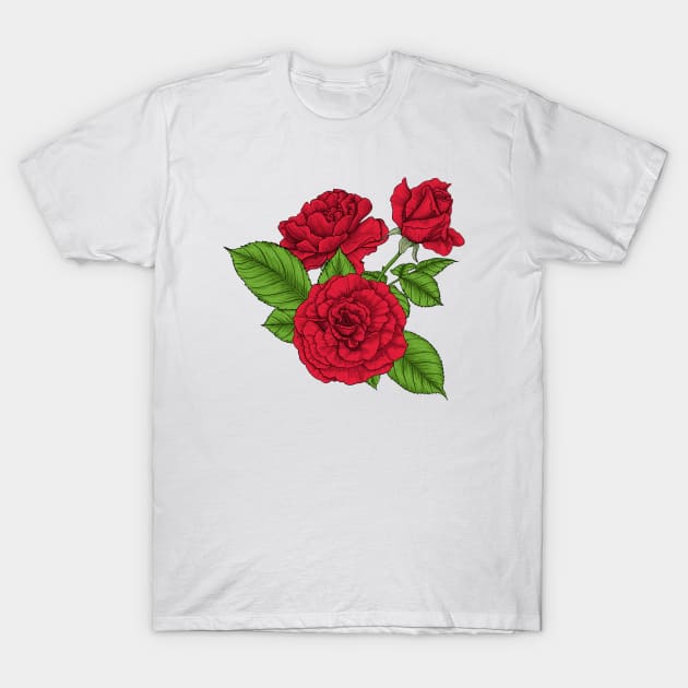 Bouquet of red roses T-Shirt by katerinamk